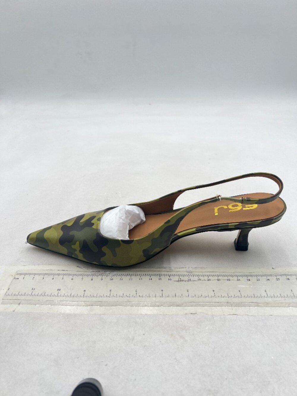 FSJ Camouflage Kitten Heel Slingback Sandals Pointy Toe Sexy Pumps Party Shoes - Picture 2 of 8
